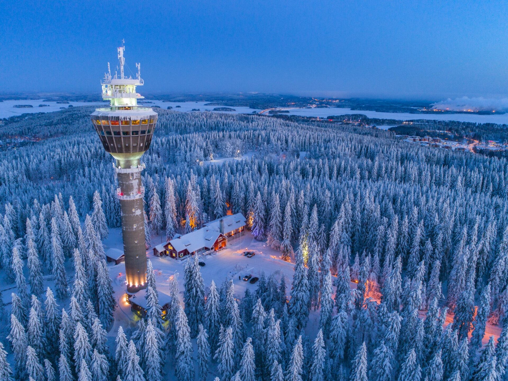 Puijo Tower will be illuminated in blue and white to celebrate 