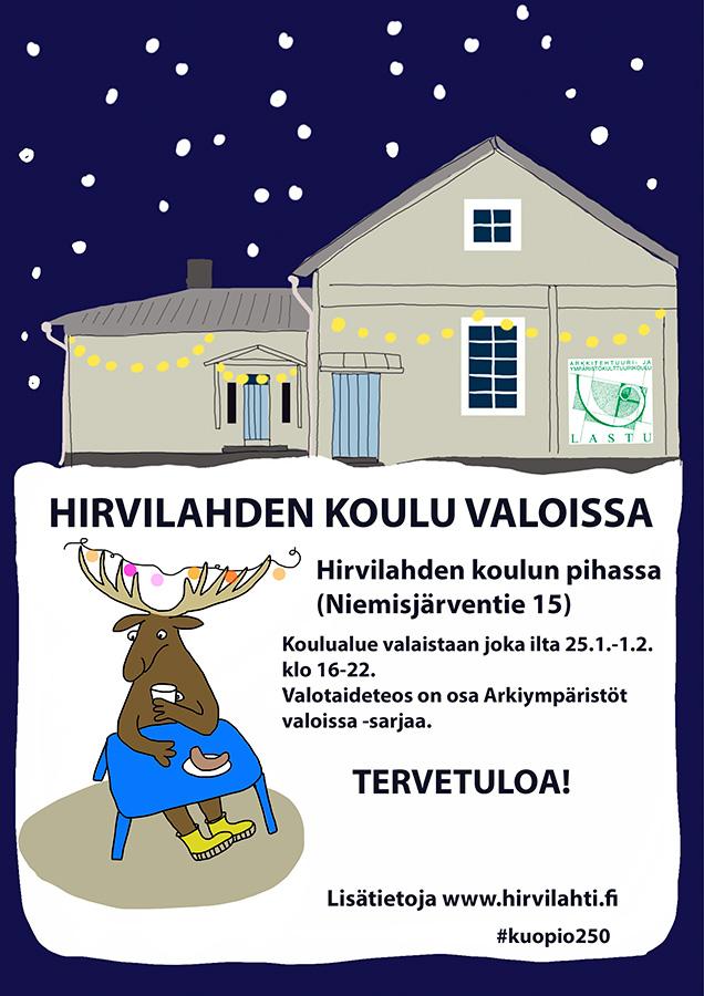 Hirvilahden koulu valoissa